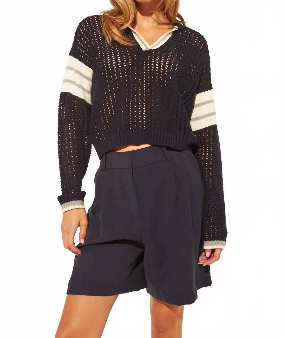 NEW JOHN + JENN brooks open knit sweater in smooth sailing